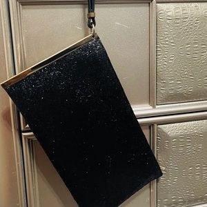Black Sequin Wristlet Clutch